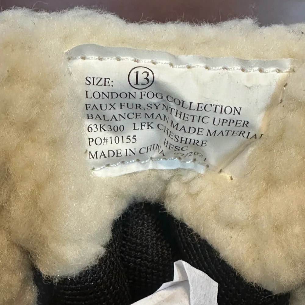 London‎ Fog Cheshire Black Faux Fur Lined Snow Boots water resistant 13M New